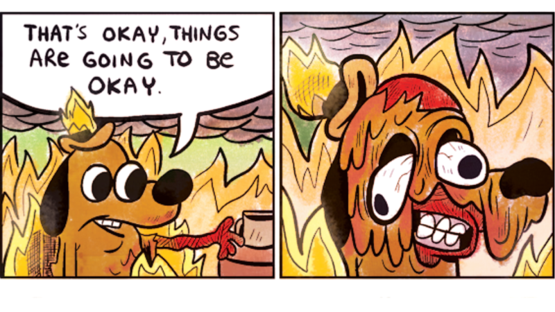 Картина по номерам this is fine